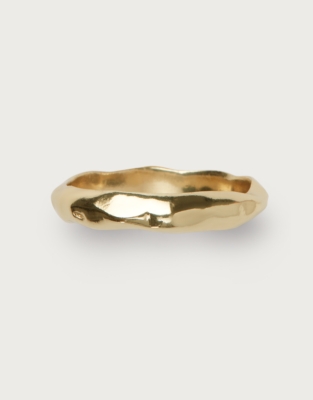 Gold Plated Hammered Ring