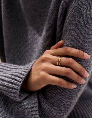 Gold Plated Knotted Ring