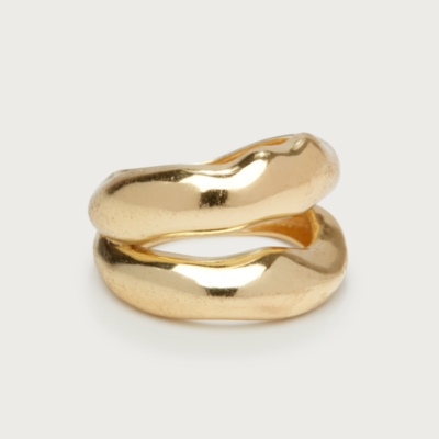 Gold Plated Molten Stacked Ring