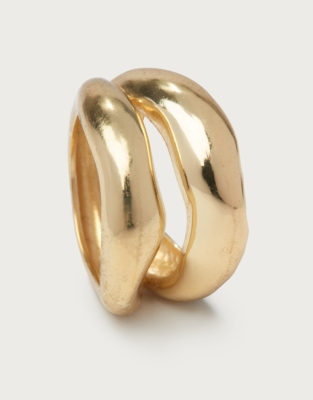 Gold Plated Molten Stacked Ring