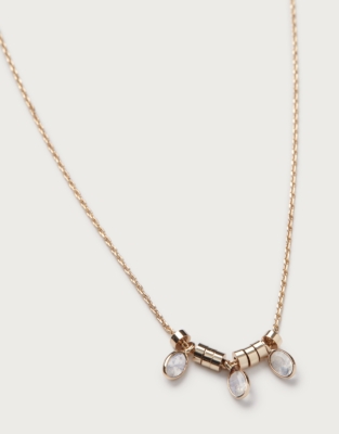 Gold Plated Moonstone Droplet Necklace