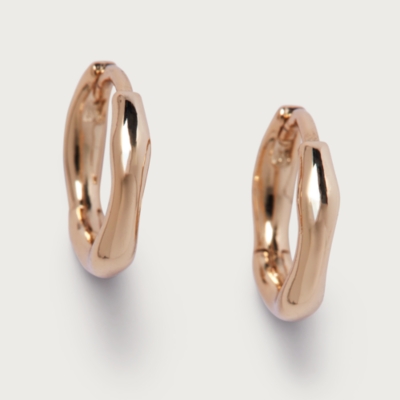 Gold Plated Organic Shaped Mini Hoop Earrings