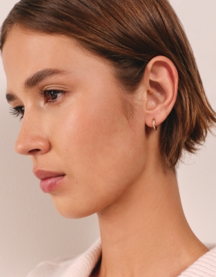 Gold Plated Organic Shaped Mini Hoop Earrings