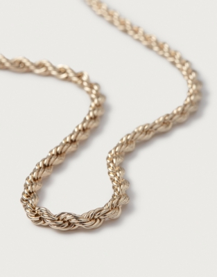 Gold Plated Rope Chain Necklace