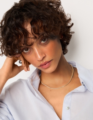 Gold Plated Set Stone Necklace