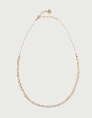 Gold Plated Set Stone Necklace