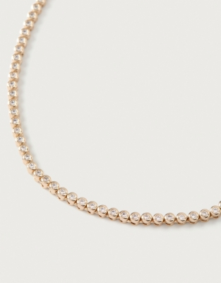 Gold Plated Set Stone Necklace