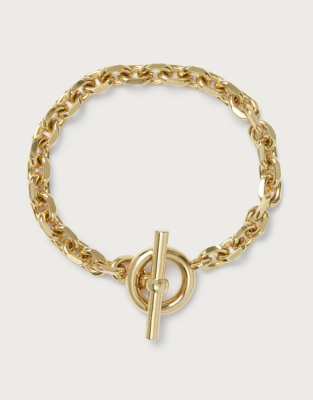 Gold Plated T-Bar Bracelet