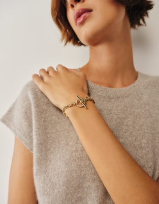 Gold Plated T-Bar Bracelet