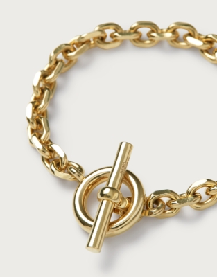 Gold Plated T-Bar Bracelet