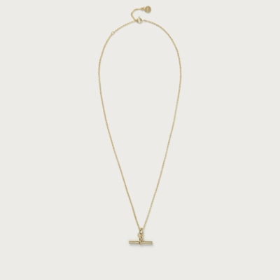 Gold Plated T-Bar Necklace