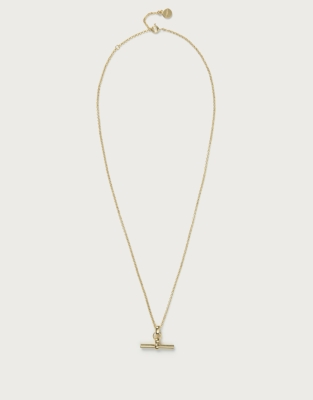 Gold Plated T-Bar Necklace