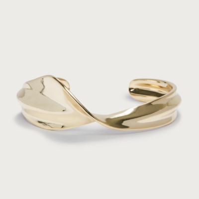 Gold Plated Wave Cuff Bracelet