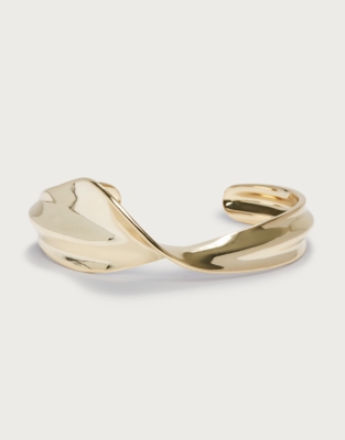 Gold Plated Wave Cuff Bracelet