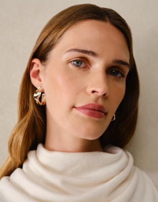 Gold Plated Wave Hoop Earrings