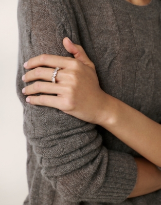 Gold-plated CZ Baguette Stone Ring