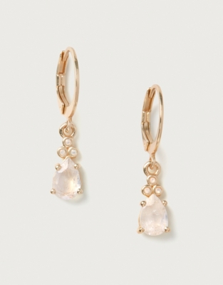 Gold-plated Moonstone Drop Huggie