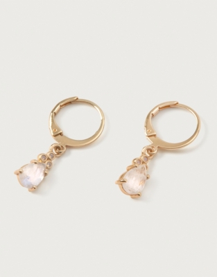 Gold-plated Moonstone Drop Huggie