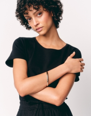 Gold-plated Organic Shape Bangle