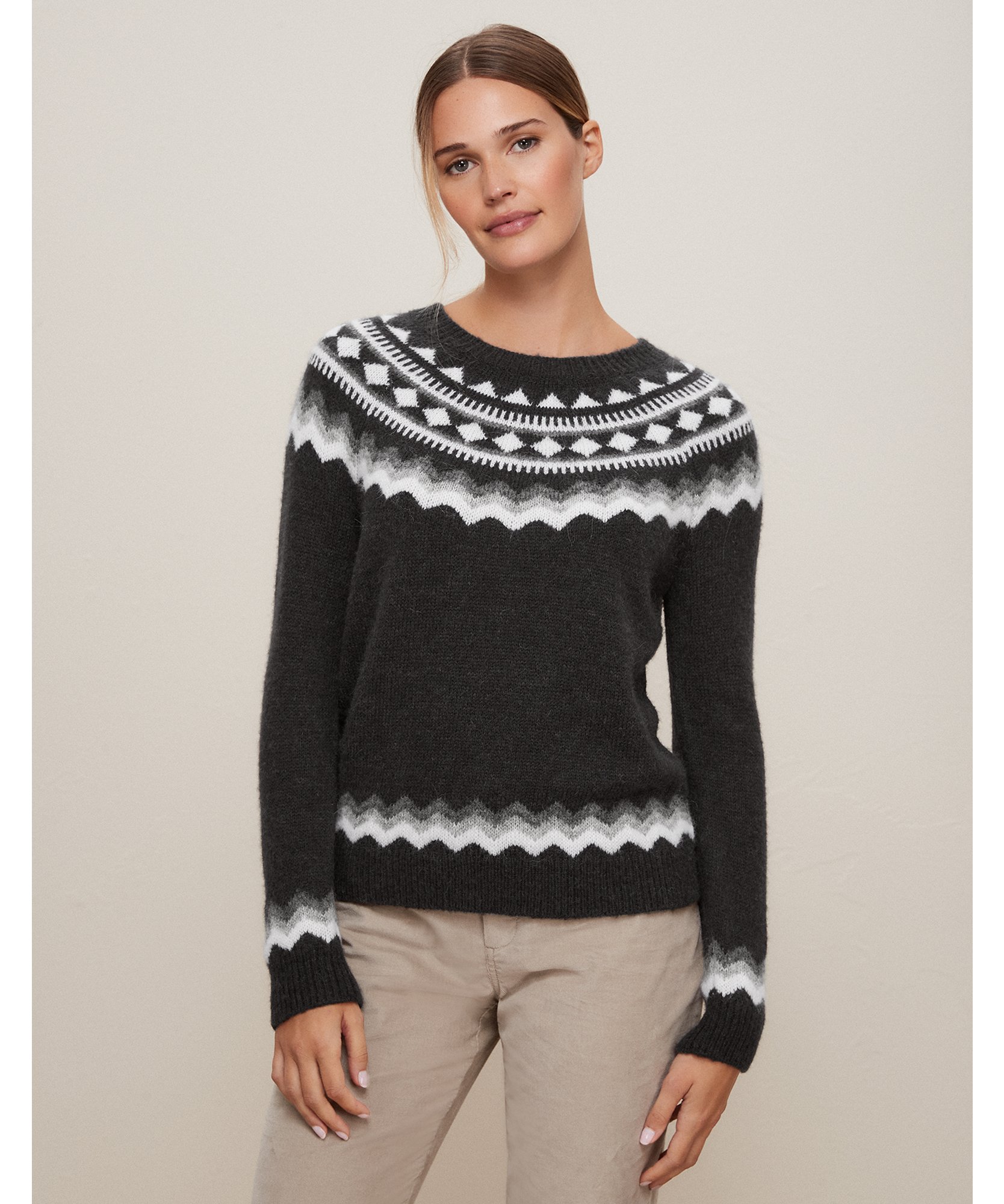 Graphic Fair Isle Sweater with Alpaca | Sweaters & Cardigans | The ...