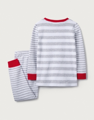 Gray Stripe Pajamas (112yrs) Boys' Sleepwear The White Company US