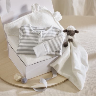 Grey Stripe Bathtime Baby Gift Set (0–6mths)