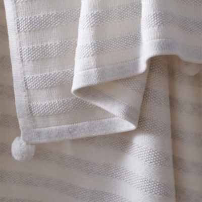 Grey Stripe Cotton Cashmere Baby Blanket