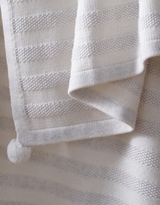Grey Stripe Cotton Cashmere Baby Blanket