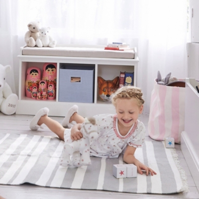 Grey Stripe Rug Children S Home Sale The White Company Uk