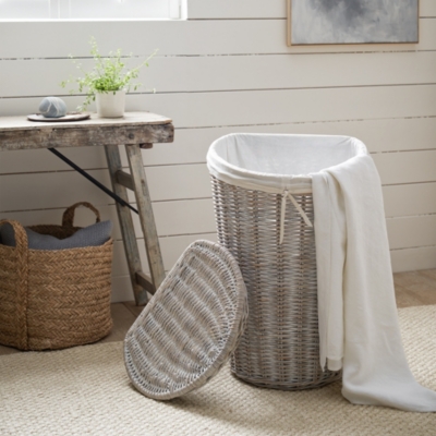 Grey and white clearance laundry basket