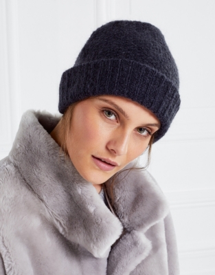 Honeycomb Beanie with Mohair | Accessories Sale | The White Company UK