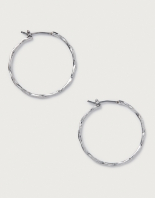 Hammered Hoop Earrings | Accessories Sale | The White Company UK
