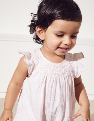 Hand-Smocked Bubble Romper | View All Baby | The White Company US
