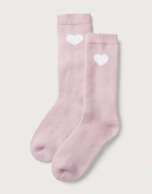 Heart Bed Socks with Cashmere