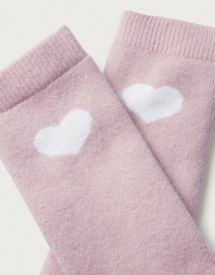 Heart Bed Socks with Cashmere