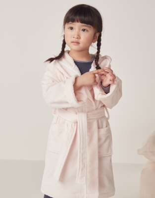 Heart Bunny Velour Robe (1–12yrs)