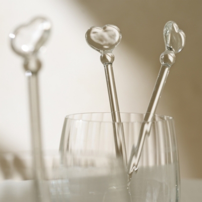 Heart Cocktail Stirrers – Set of 4