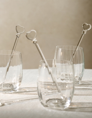 Heart Cocktail Stirrers – Set of 4