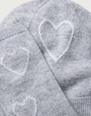 Heart Hat & Wrist Warmer Gift Set Hats, Scarves & Gloves The White