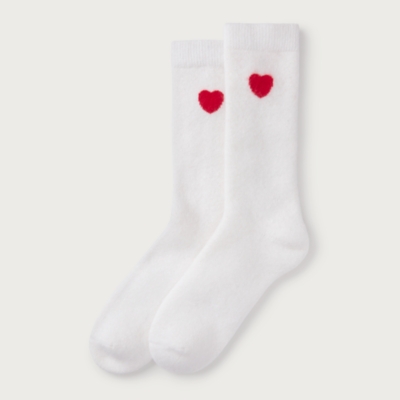 Heart Motif Detail Bed socks with Cashmere