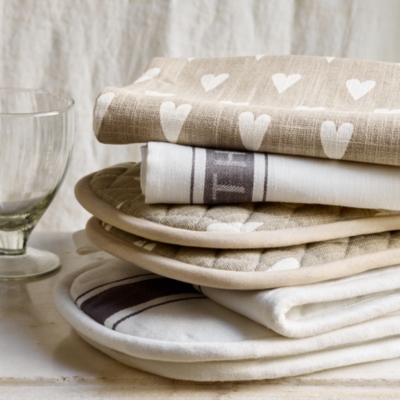 HeartPrint Tea Towels Set Of 2 View All Kitchen & Dining The White Company US