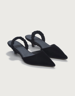 Back Open Soft Velvet Mules Ladies Shoes