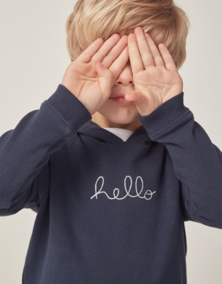 Hello Embroidered Hoodie (18mths–6yrs)