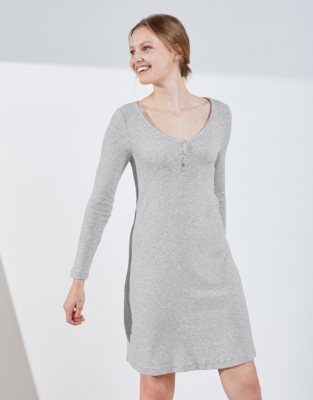 long sleeve henley nightgown