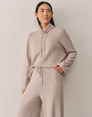 Herringbone Detail Funnel Neck Jumper