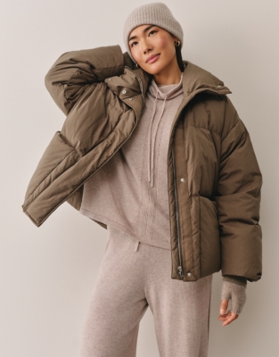 Herringbone Detail Funnel Neck Jumper