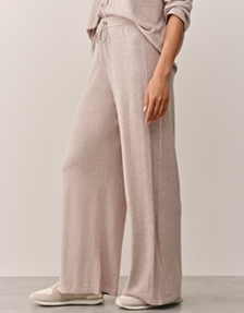 Herringbone Detail Wide Leg Trouser