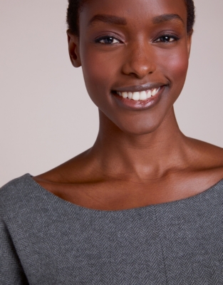 Herringbone Jersey Dress Clothing Sale The White Company UK