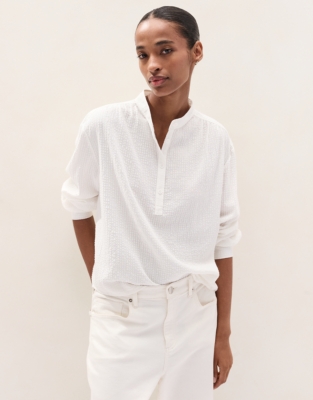 High Collar Boho Blouse