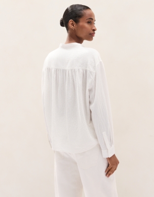 High Collar Boho Blouse